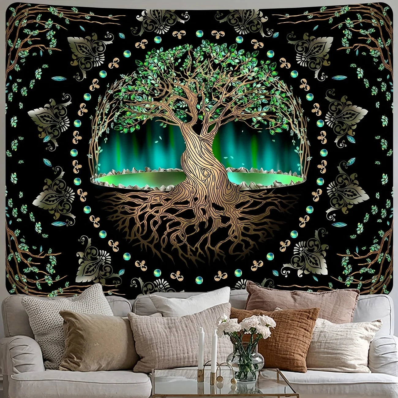 UV reactive Tree of Life Tapestries