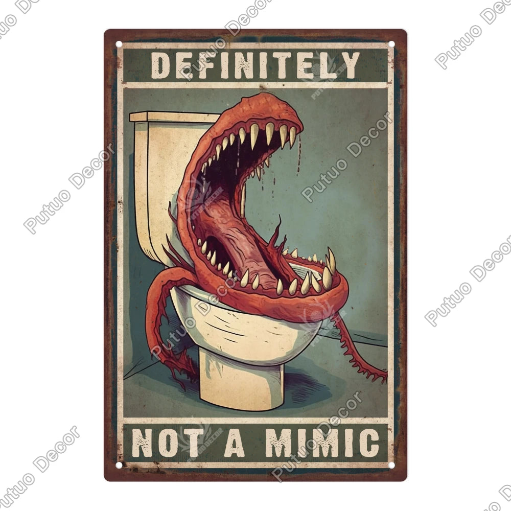 Funny Bathroom Decor Metal Signs