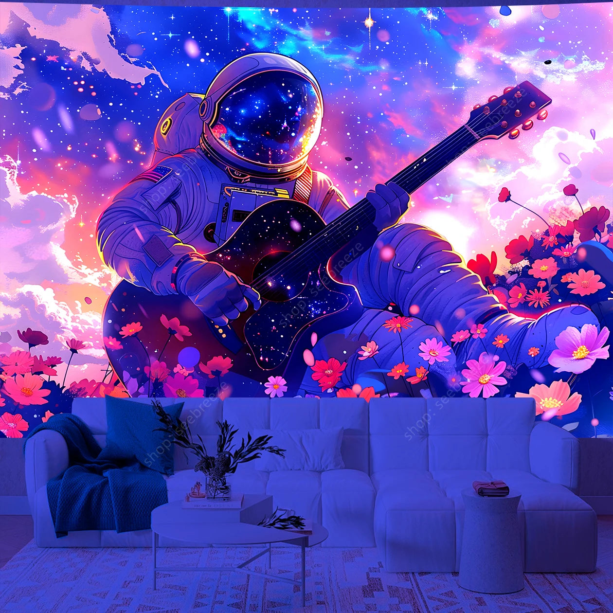 Astronaut UV Reactive Tapestries