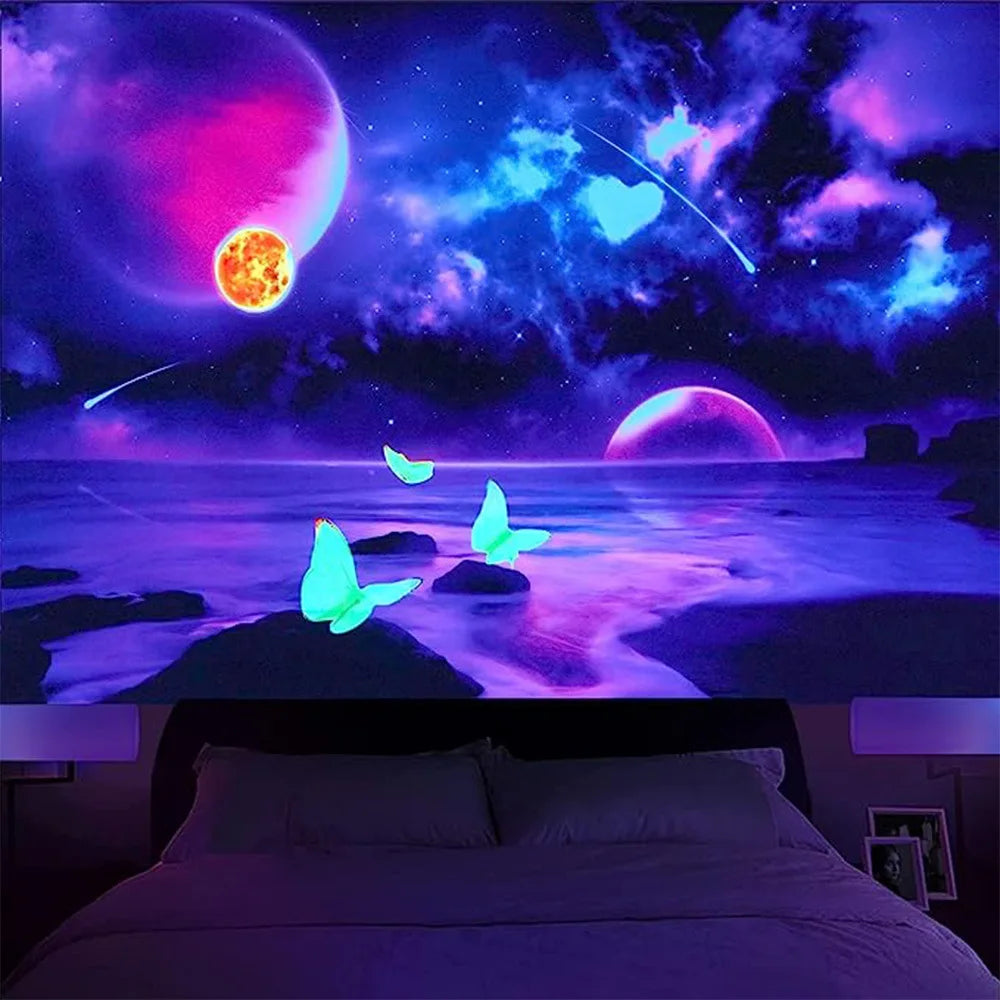 Psychedelic UV Reactive Tapestries