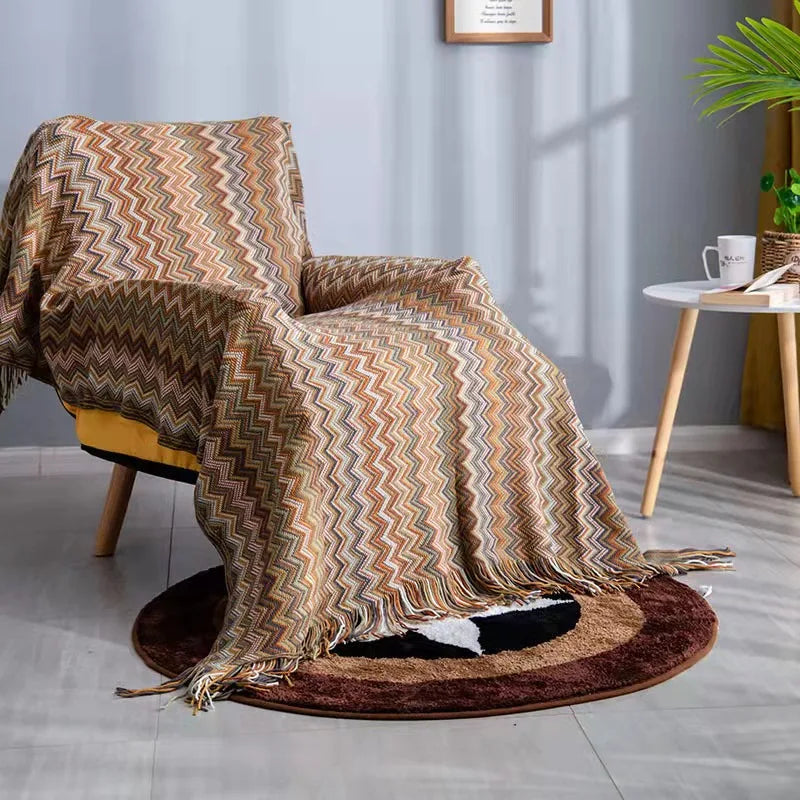 Heavy Knitted Blankets with Tassels
