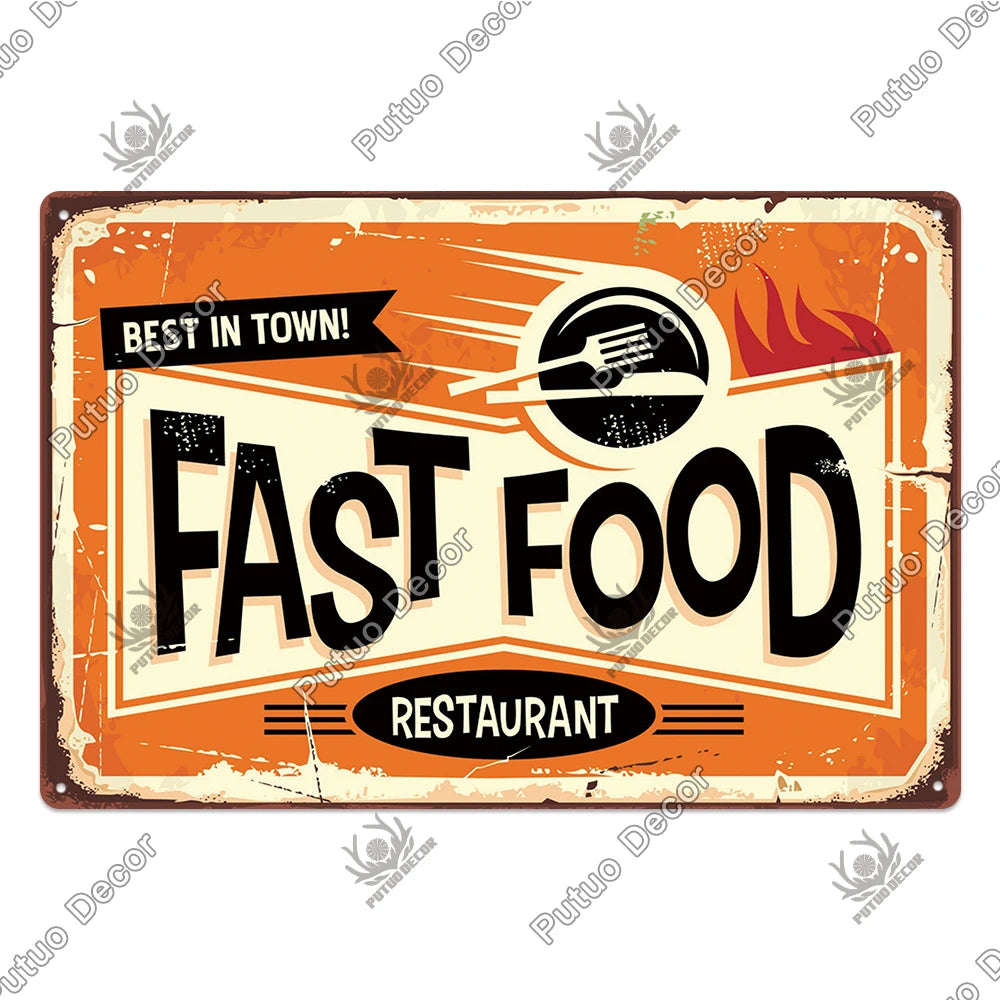 Vintage Restaurant Metal Signs