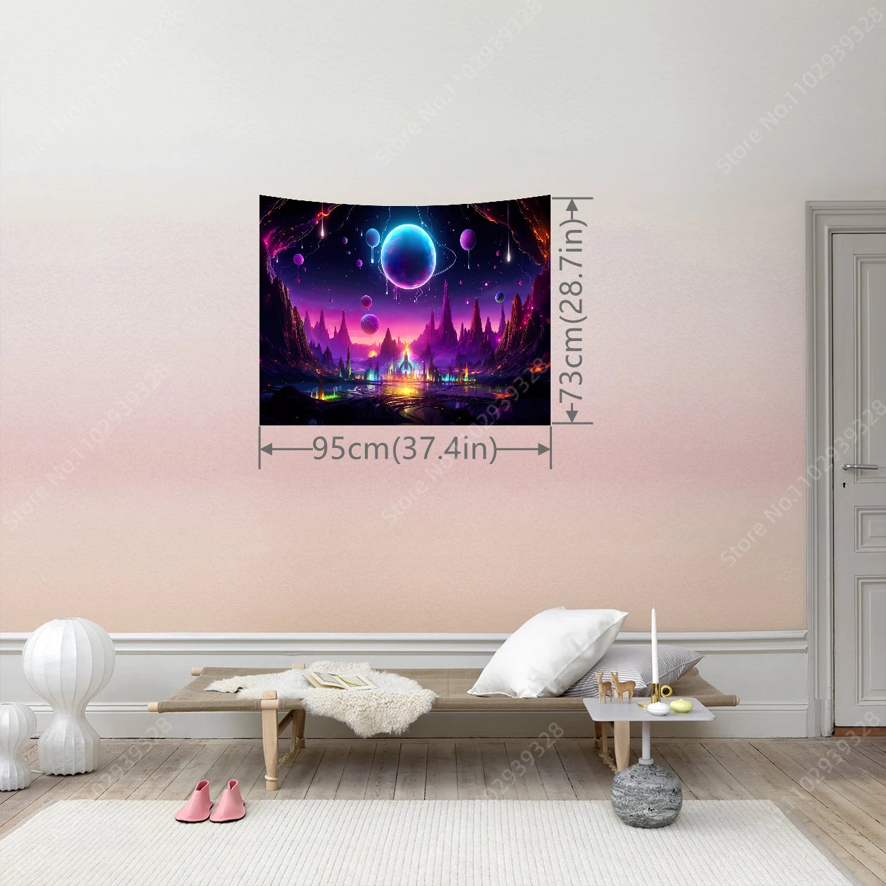 Galaxy Space Landscape UV Reactive Tapestries