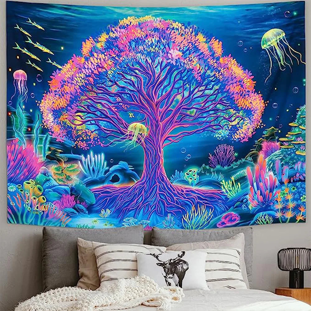Psychedelic UV Reactive Tapestries