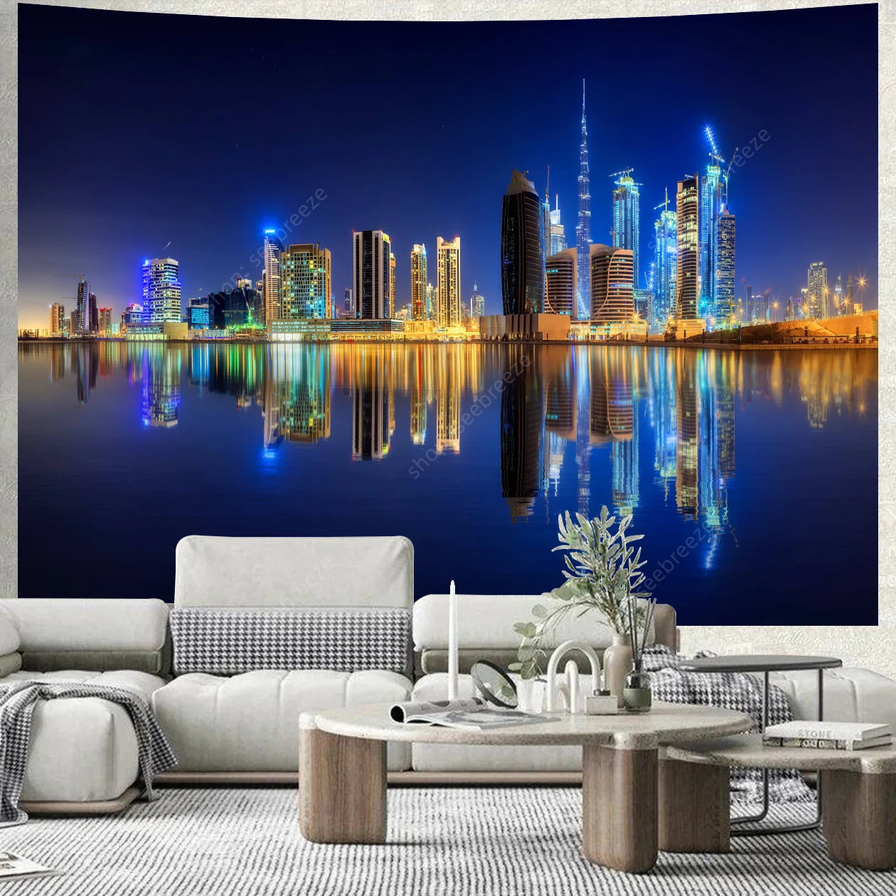 City Skyscrapers UV Reactive Tapestries