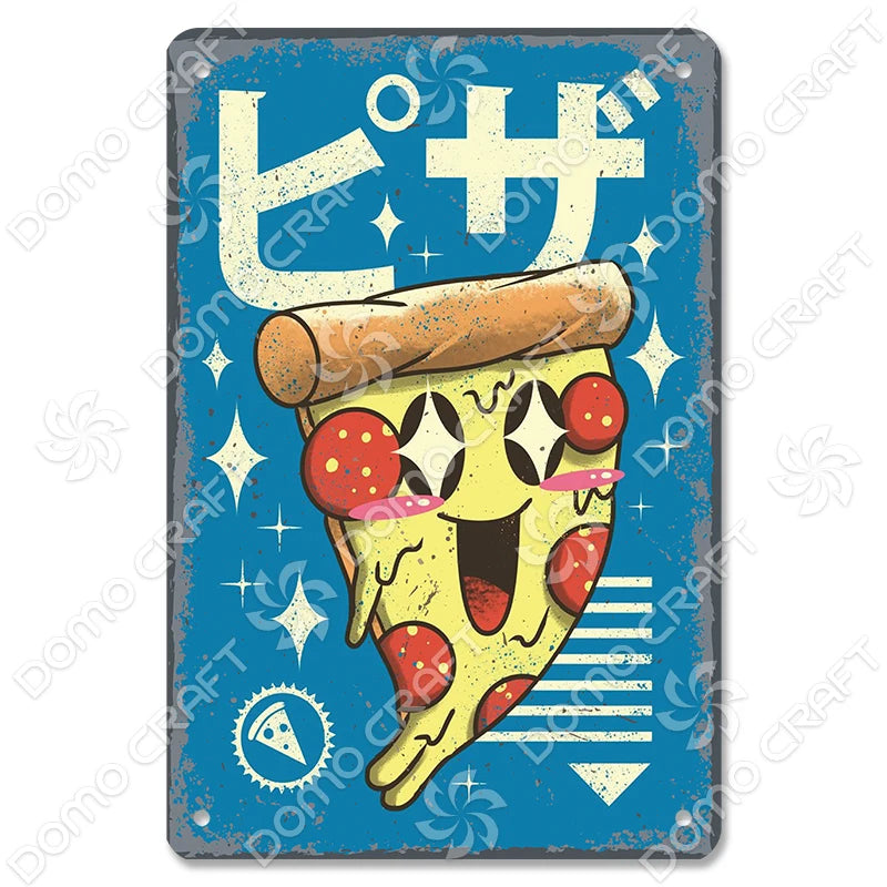 Vintage Japanese Foods Metal Signs