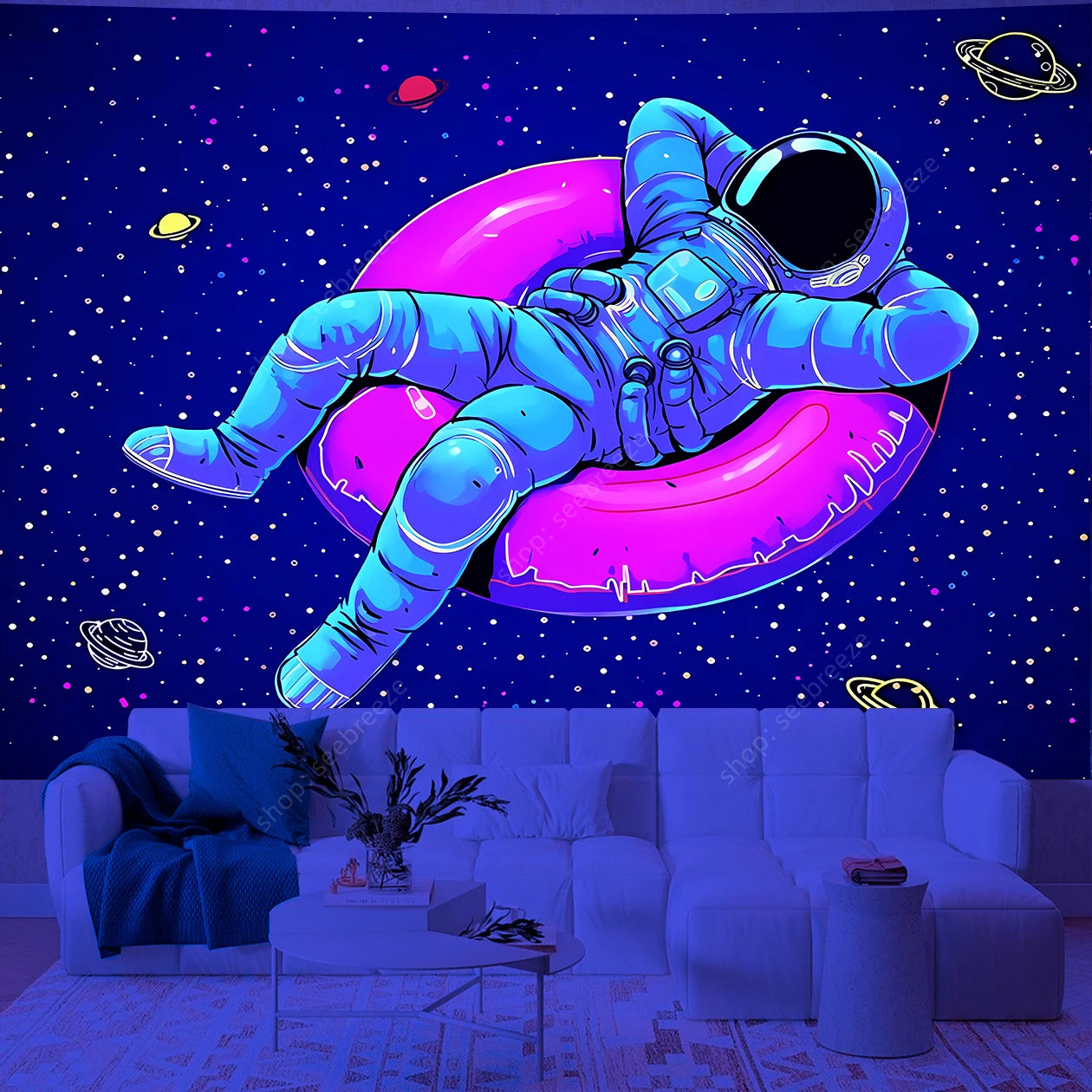 Astronaut UV Reactive Tapestries
