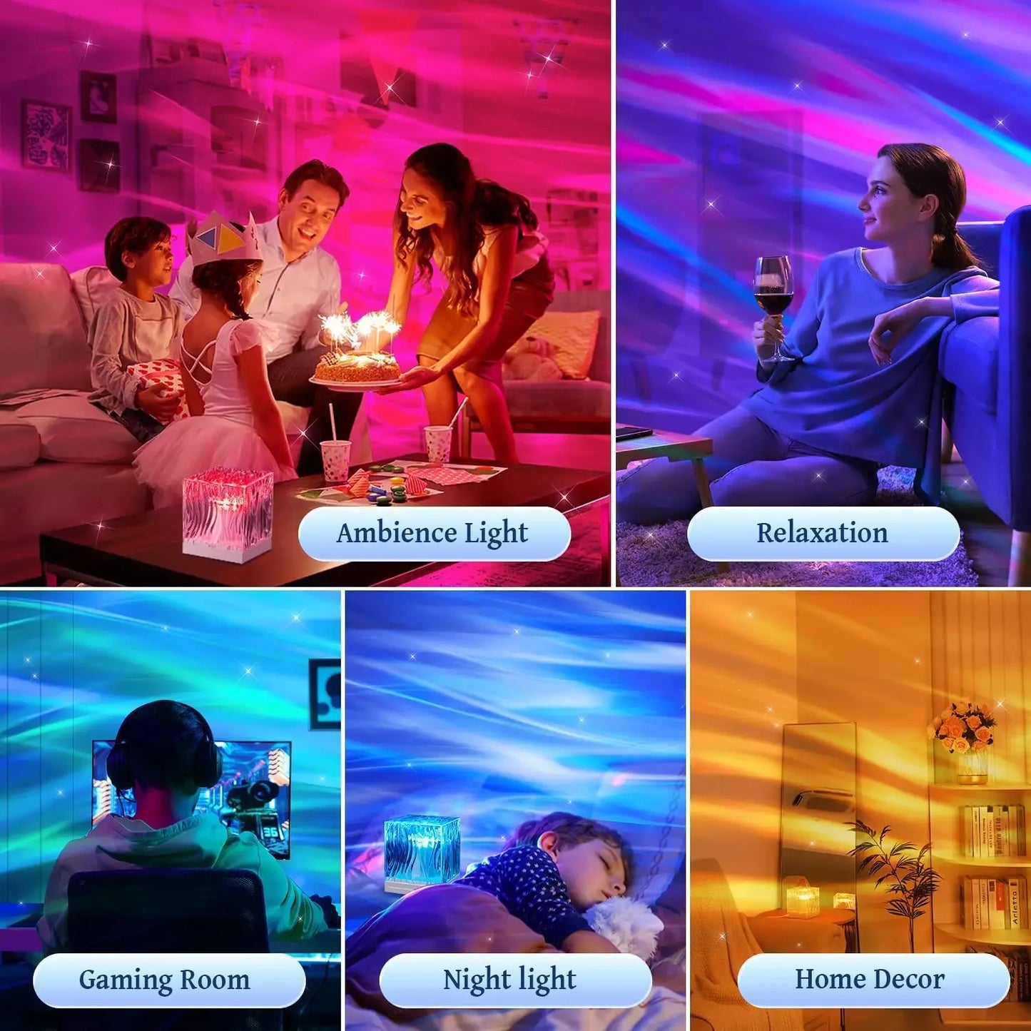 Northern Lights USB Rechargeable Water Ripple Projector