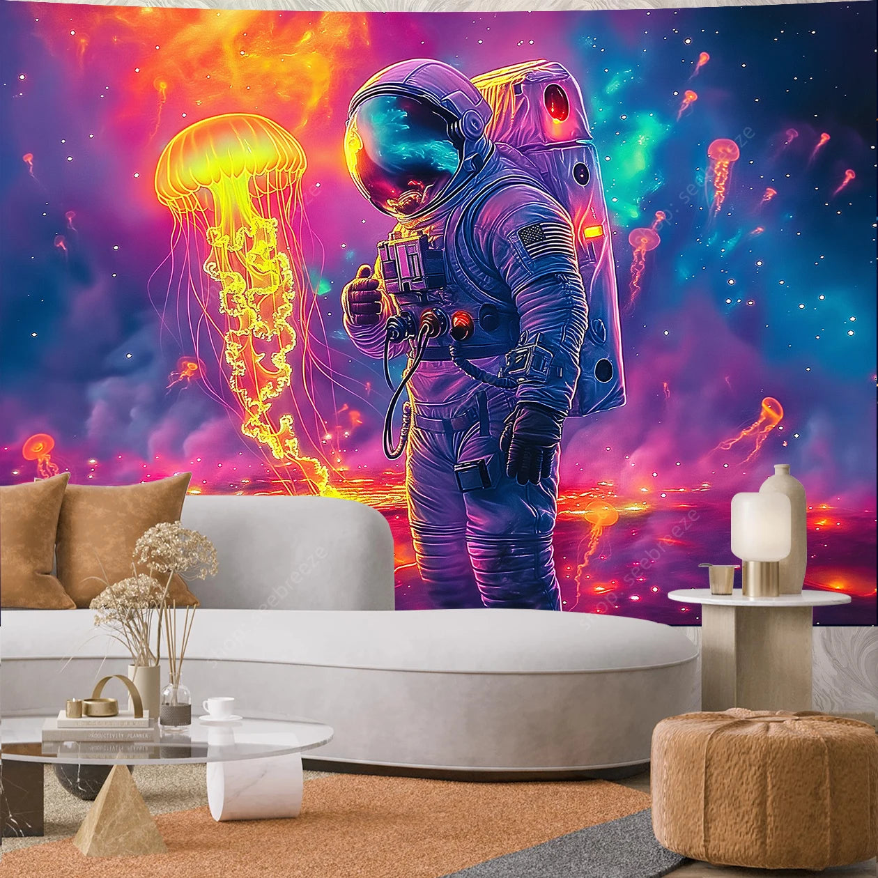 Astronaut UV Reactive Tapestries