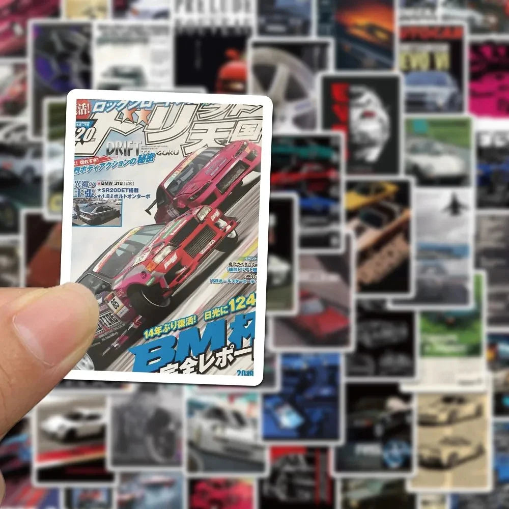 Retro Race Car Poster Stickers
