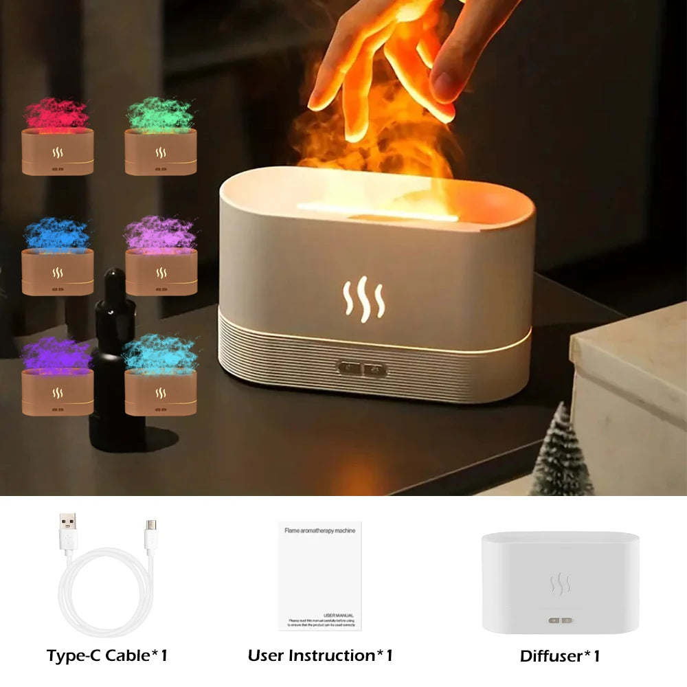 Flame Essential Oil Diffuser With LED