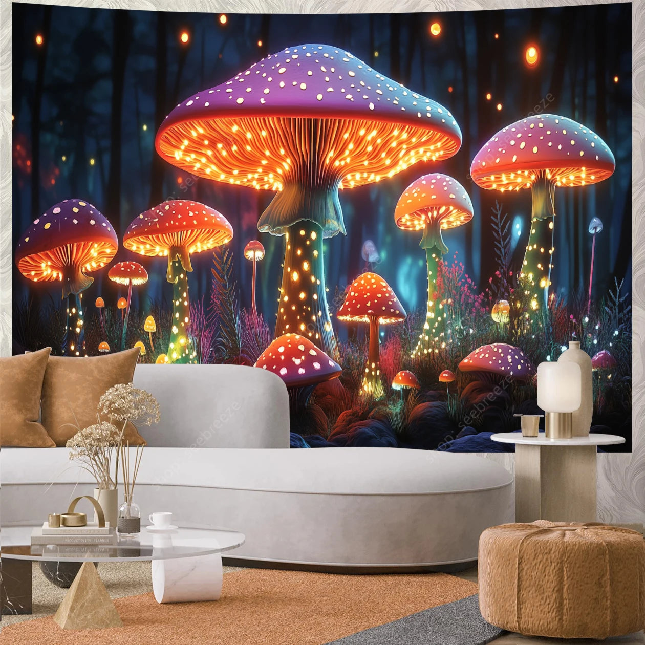 Mushroom Forest UV Reactive Tapestries