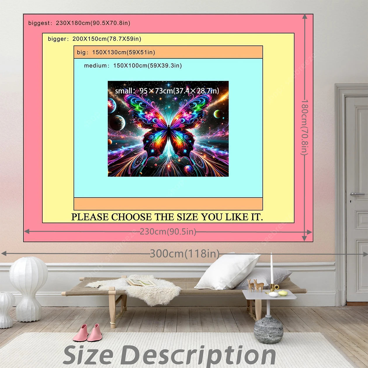 Butterfly UV Reactive Psychedelic Tapestries
