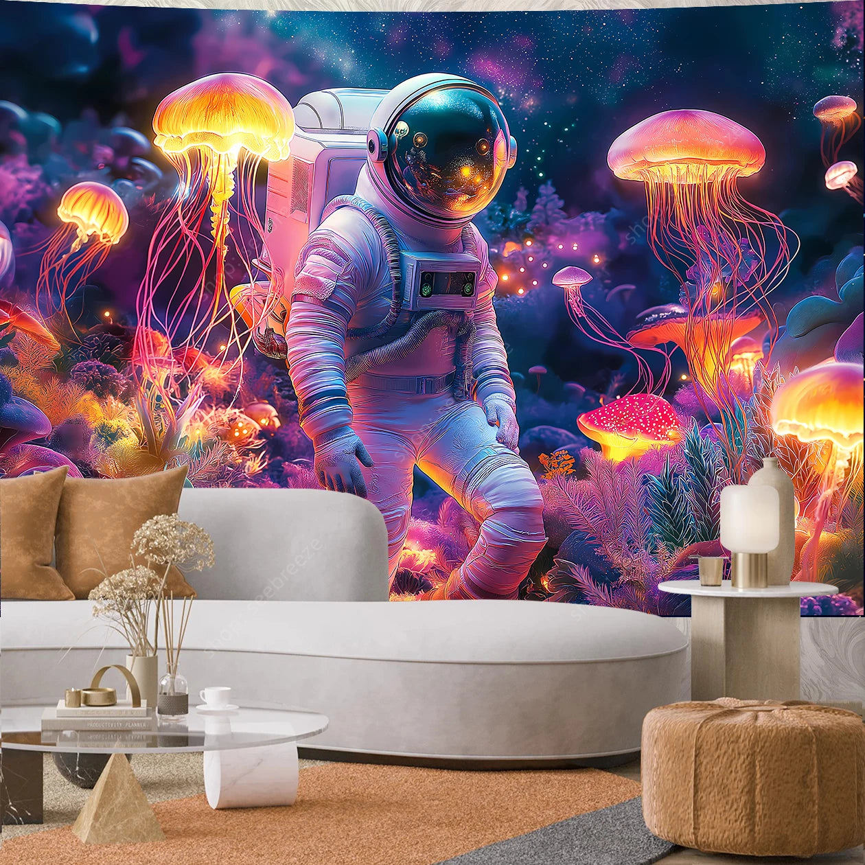 Astronaut UV Reactive Tapestries