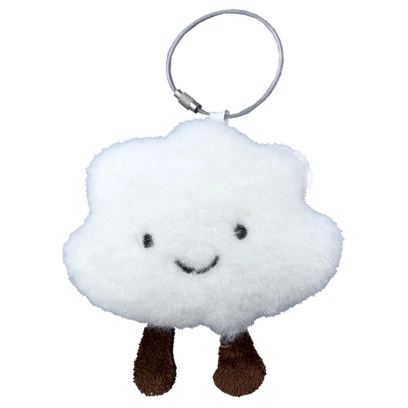 Cute Plush White Cloud Keychain
