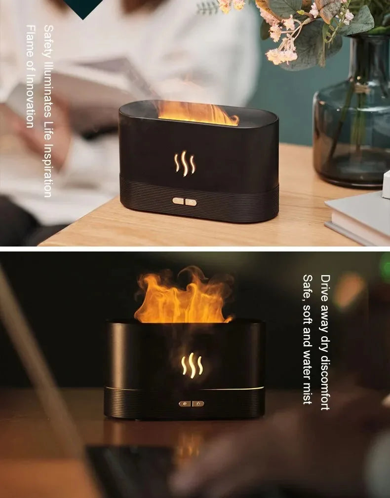 Flame Essential Oil Diffuser With LED