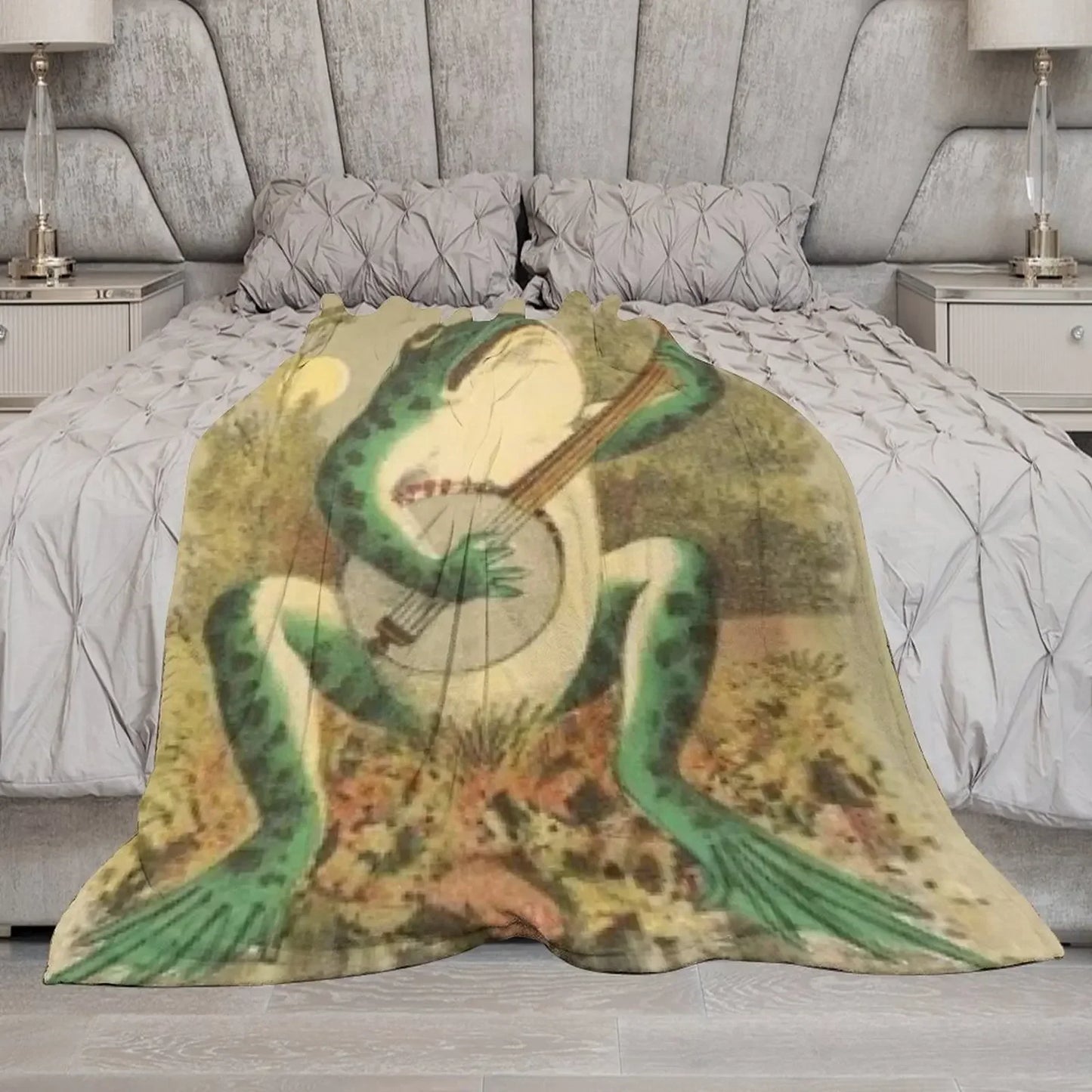 Vintage Whimsical Frog Blanket