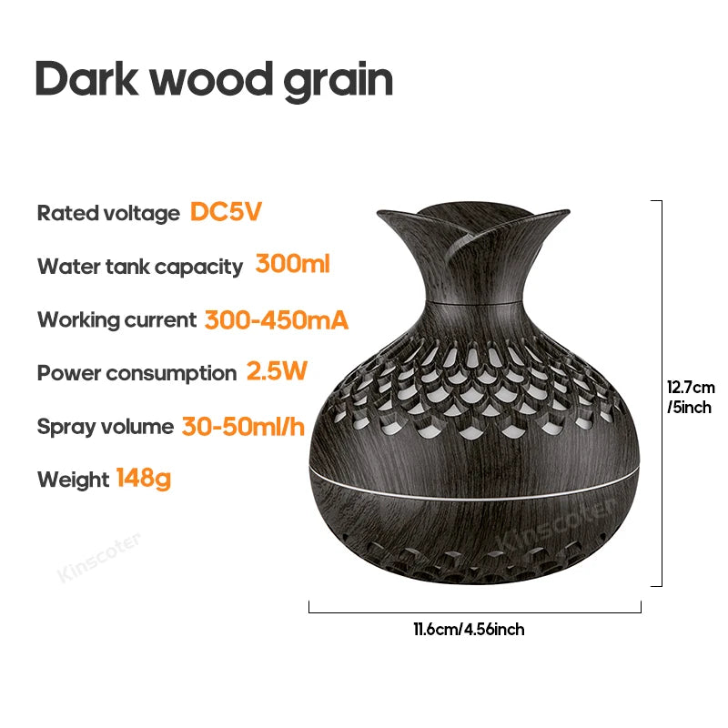 Wood Grain 300ml Essential Oil Diffuser