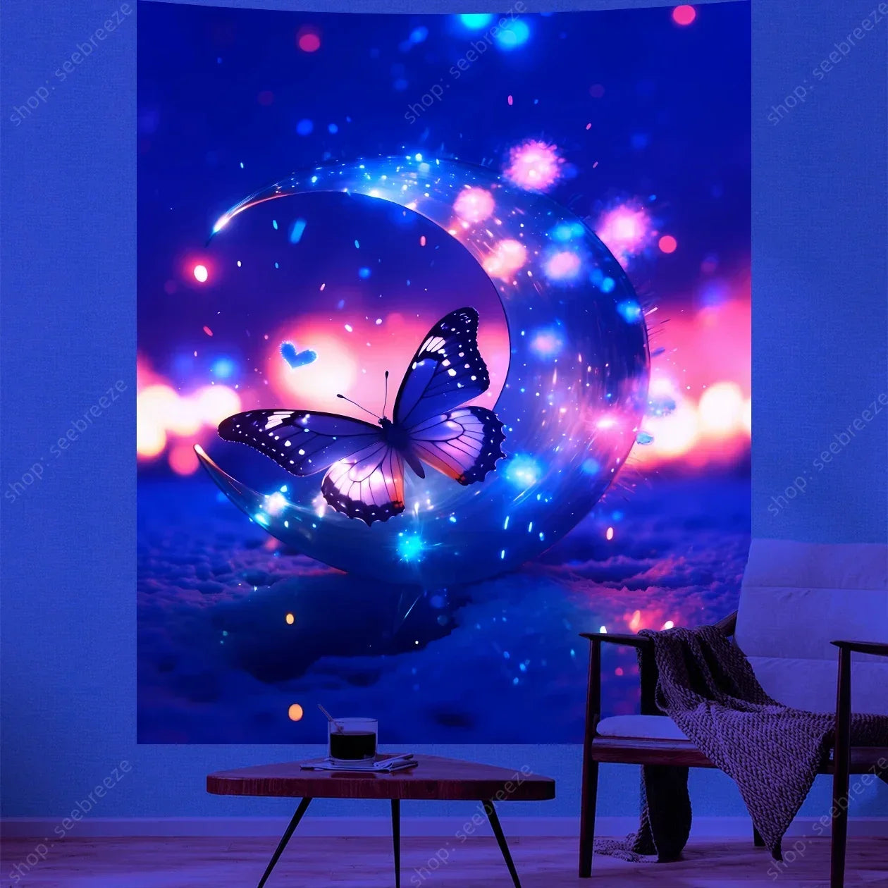Butterfly UV Reactive Psychedelic Tapestries