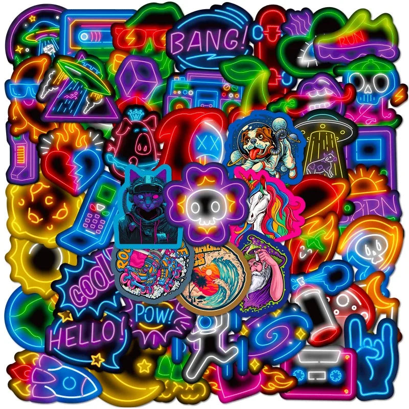 50PCS Neon Stickers