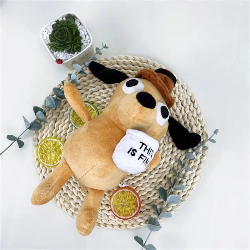 This Is Fine Dog Plushie