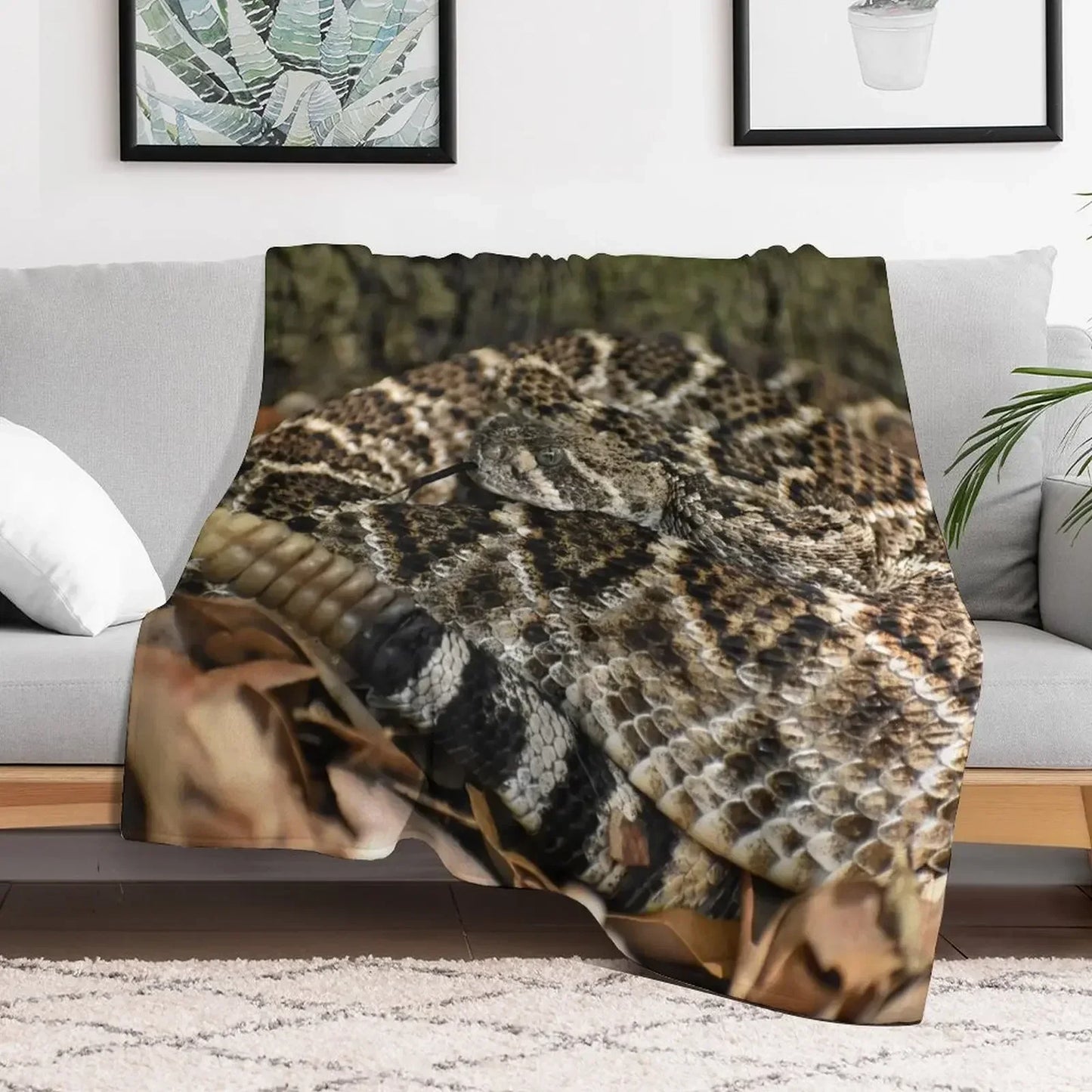Western Diamondback Rattlesnake Throw Blanket
