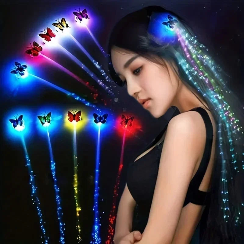 1pc-5pcs, LED Butterfly Hair Clips