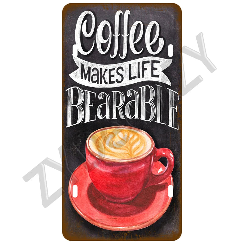 Funny Vintage Metal Signs Beer/Coffee