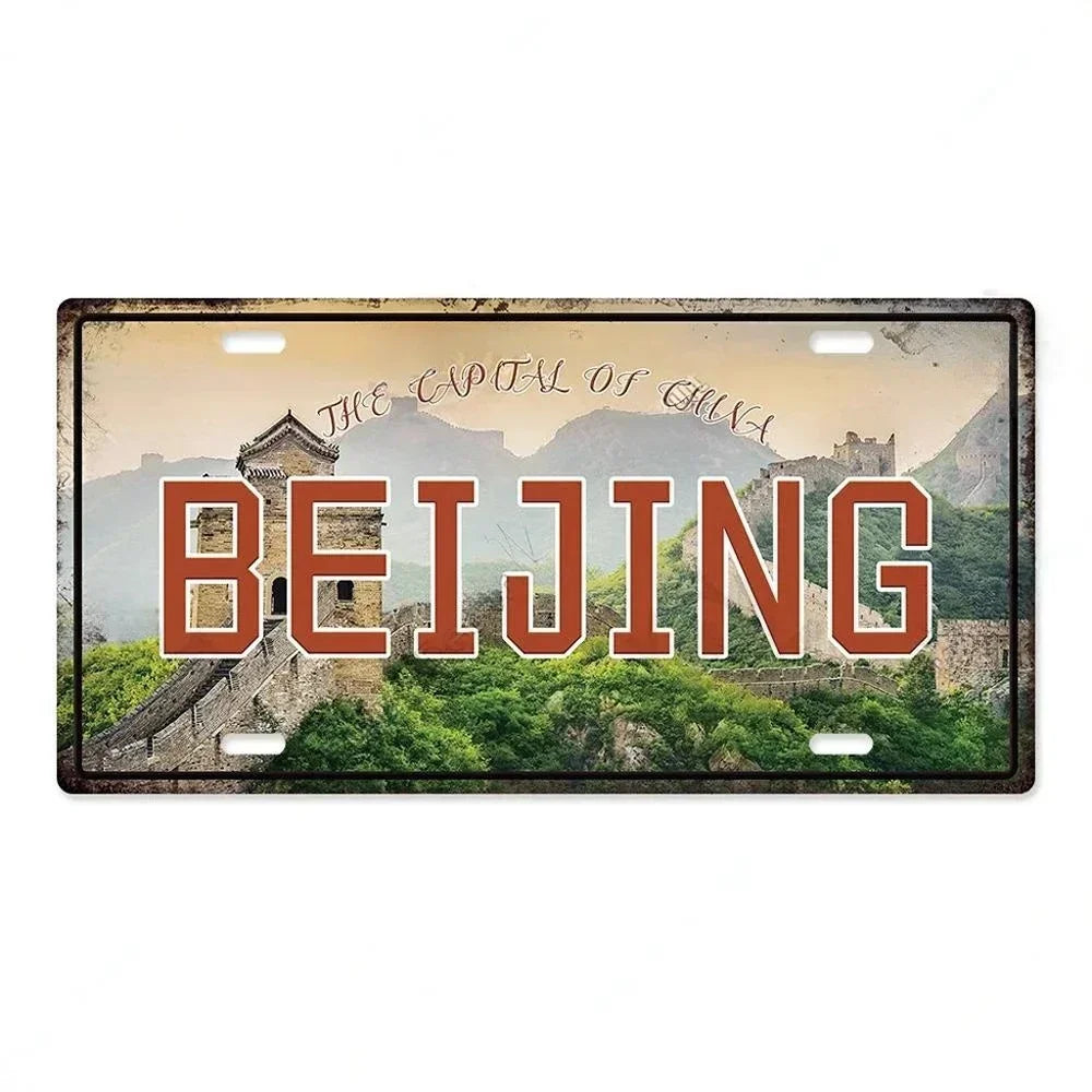 Capital City License Plate Metal Signs