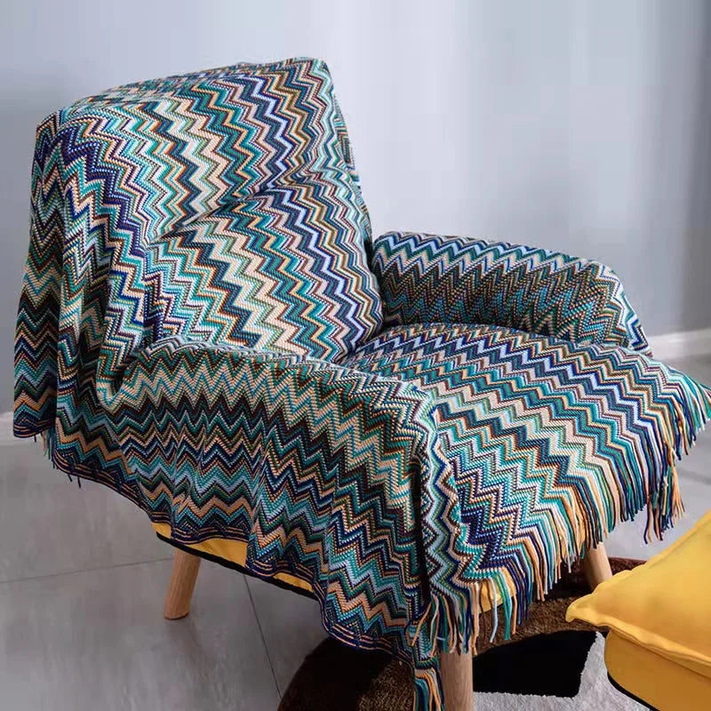 Heavy Knitted Blankets with Tassels