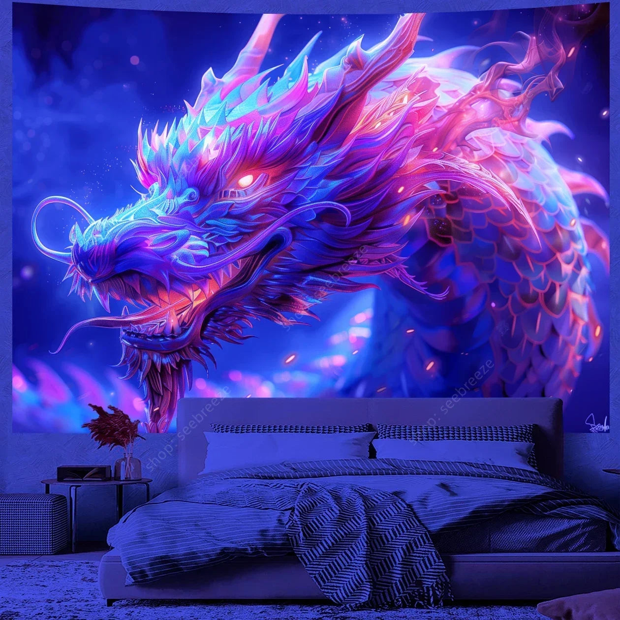 Dragon UV Reactive Tapestries