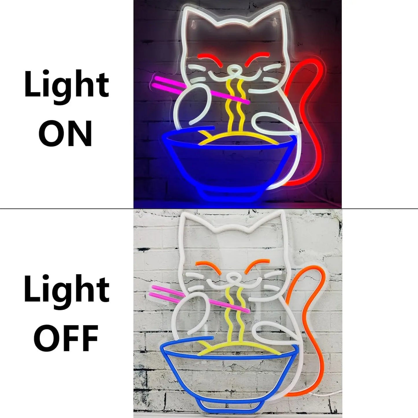 Lucky Cat Noodle LED Neon Sign
