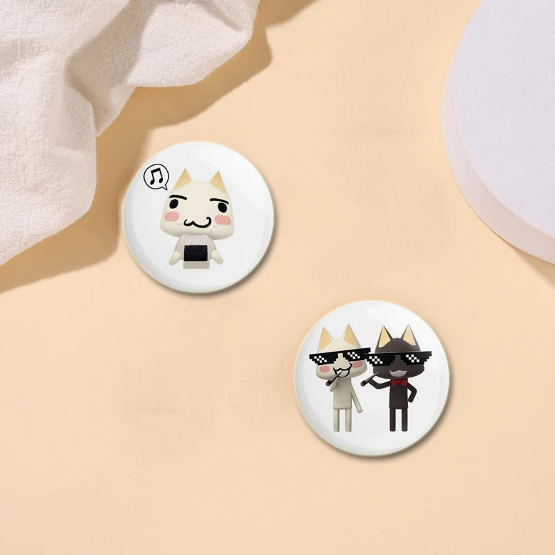 58/44/32MM Animal Crossing Cat Pins