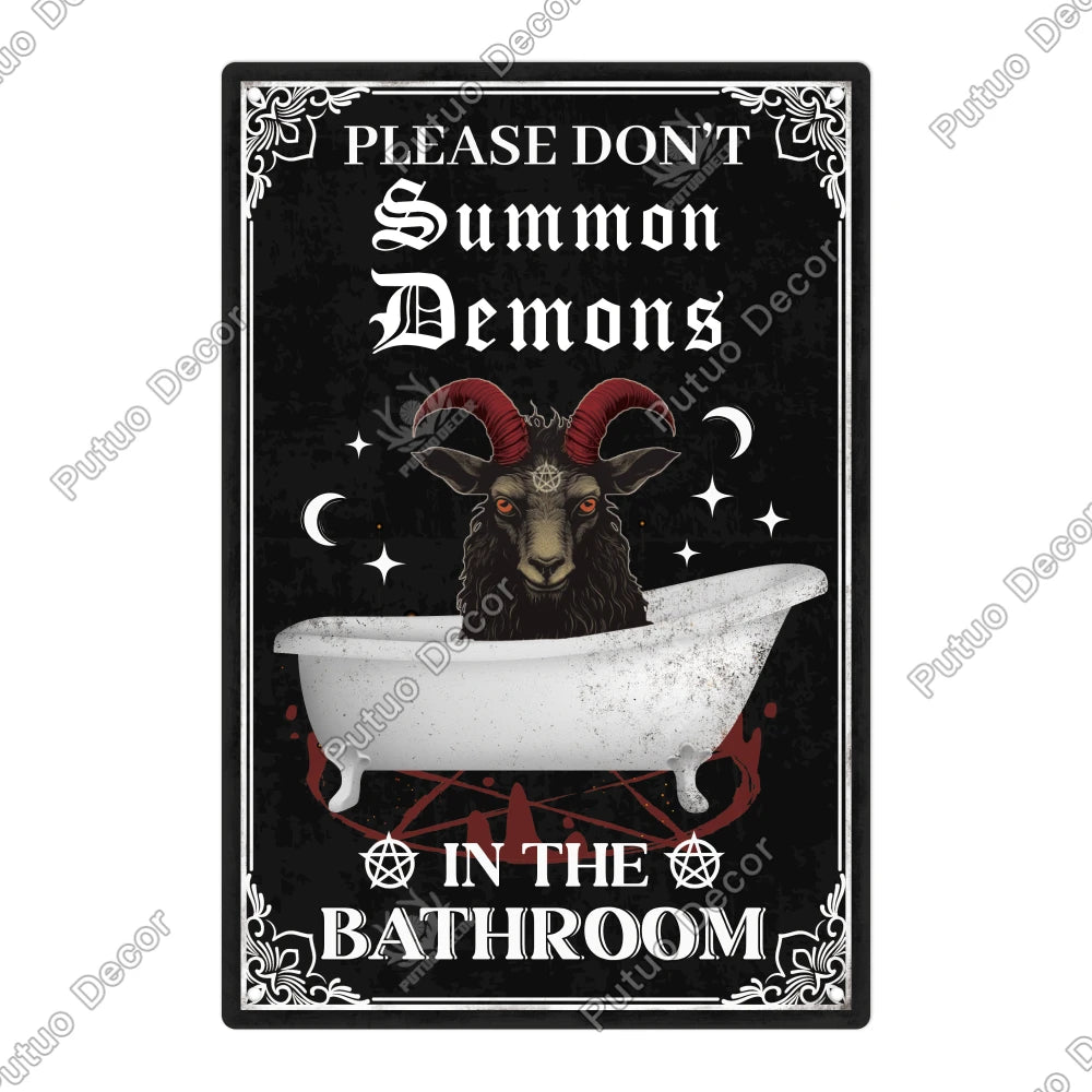 Funny Bathroom Decor Metal Signs