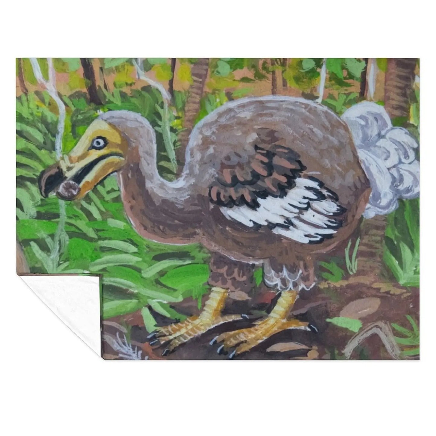 Dodo Gouache Painting Throw Blanket