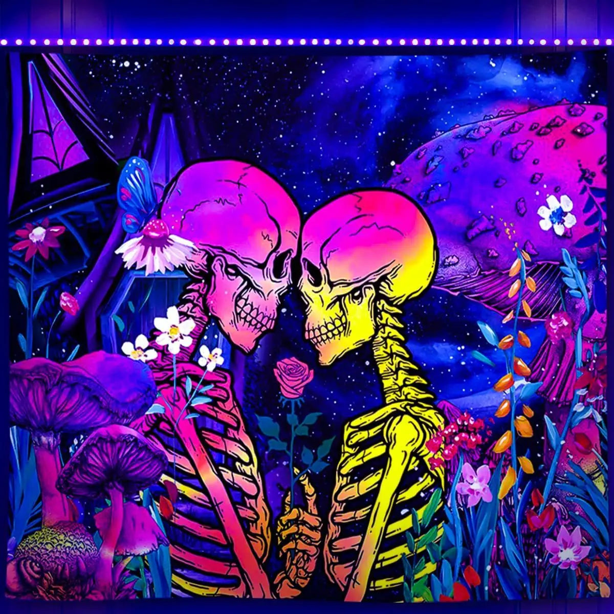 UV reactive psychedelic tapestries