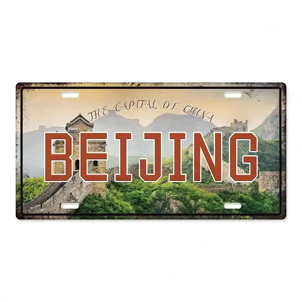 Capital City License Plate Metal Signs