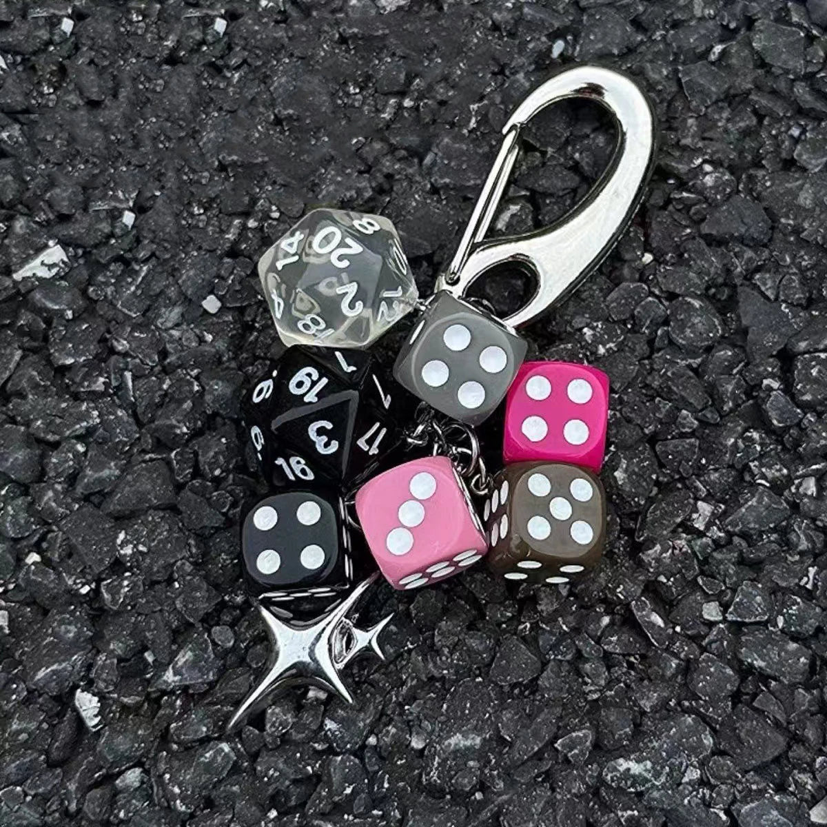 Y2K Lucky Dice Keychain