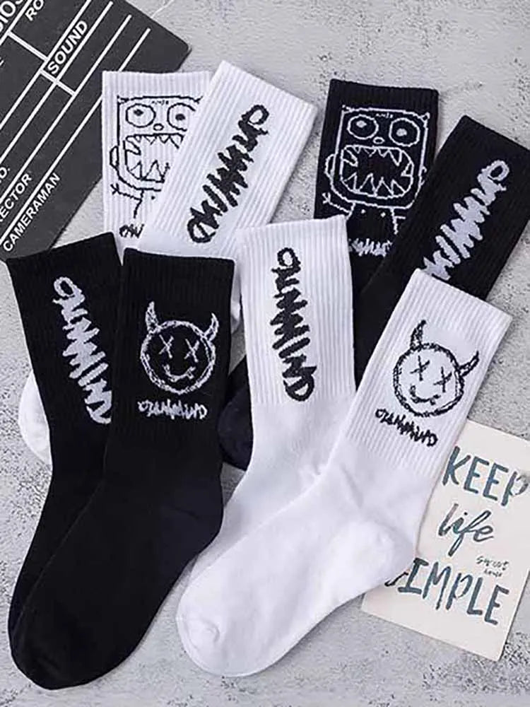 Black/White Graffiti Style Socks