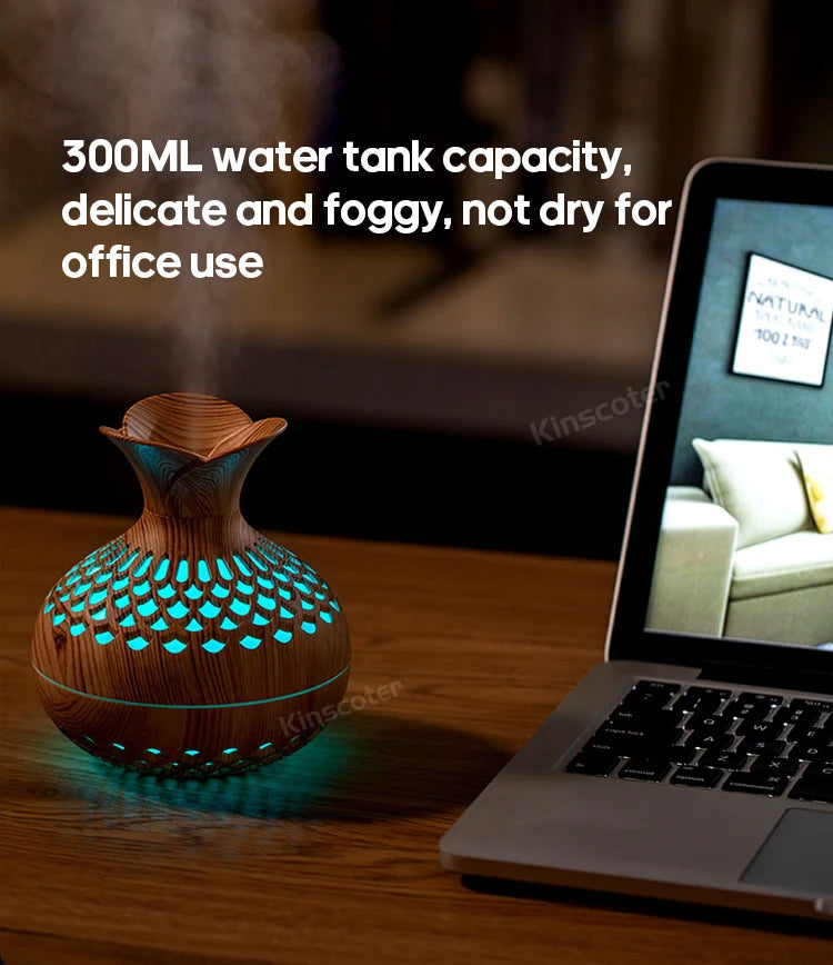 Wood Grain 300ml Essential Oil Diffuser