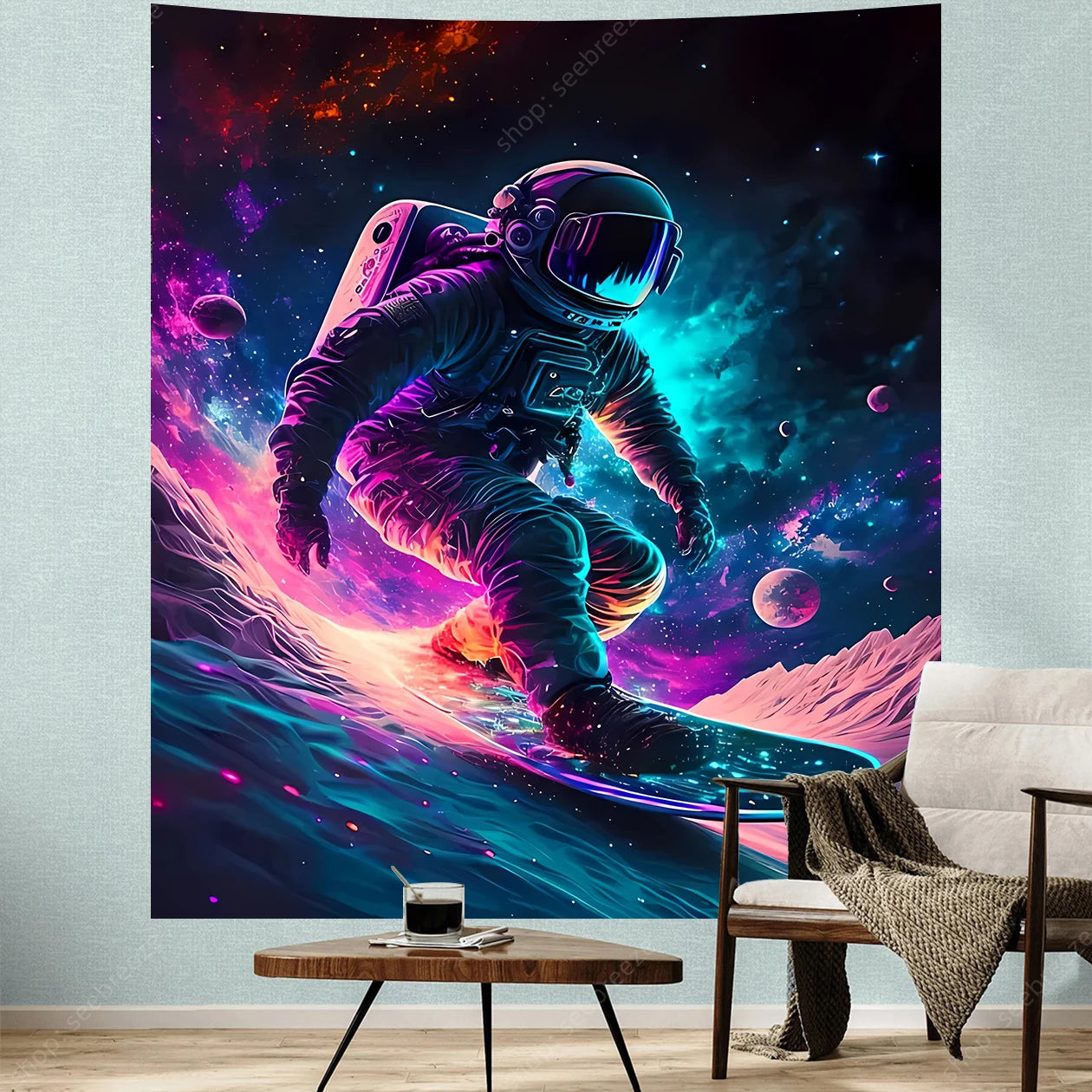 Astronaut UV Reactive Tapestries