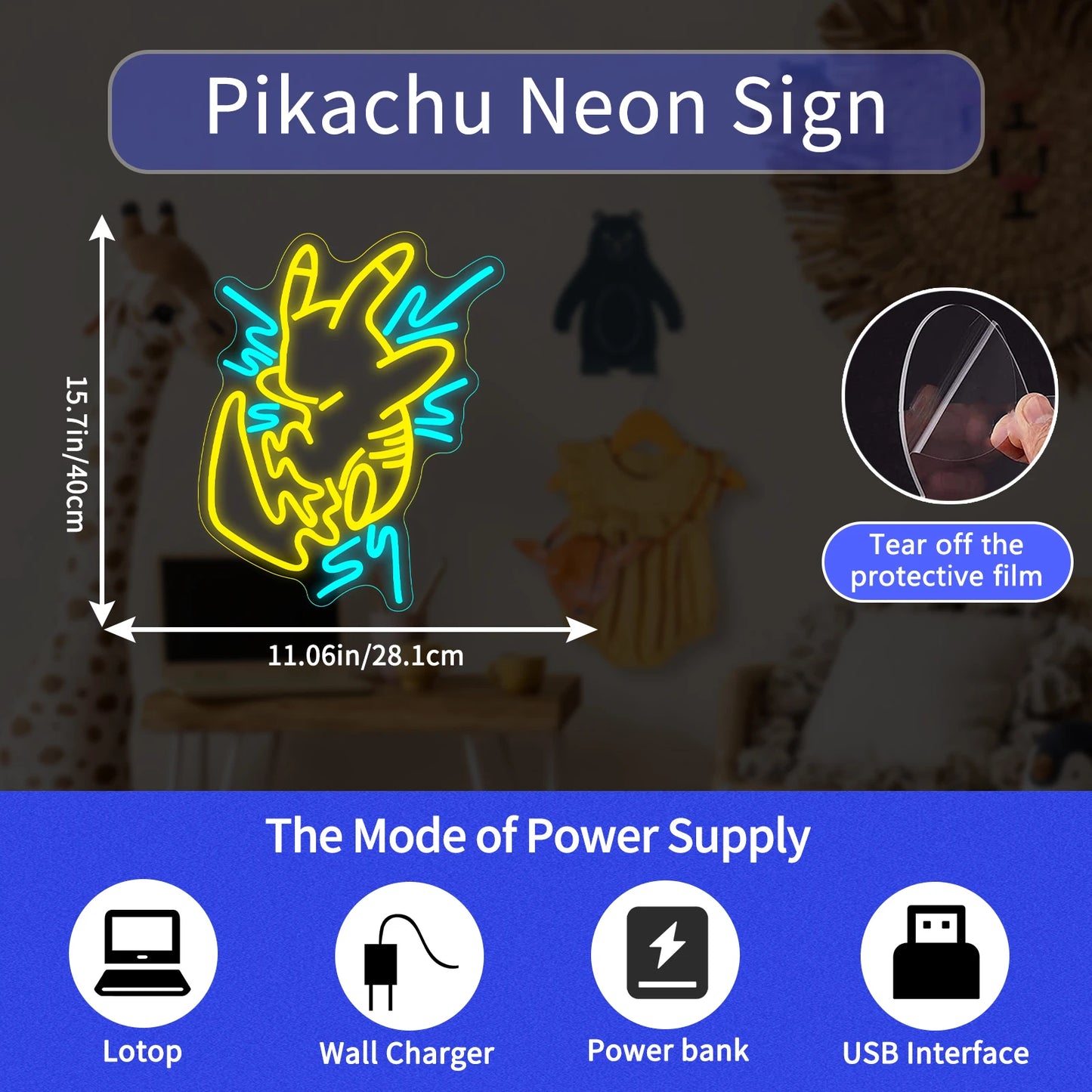 Pikachu Neon LED Sign