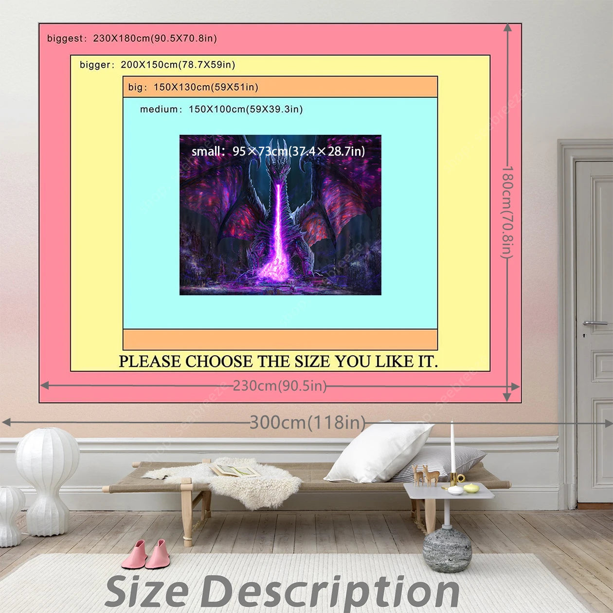 Dragon UV Reactive Tapestry