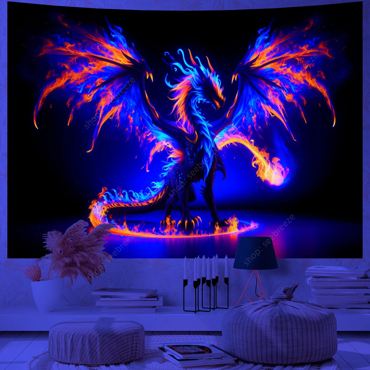 Dragon UV Reactive Tapestries