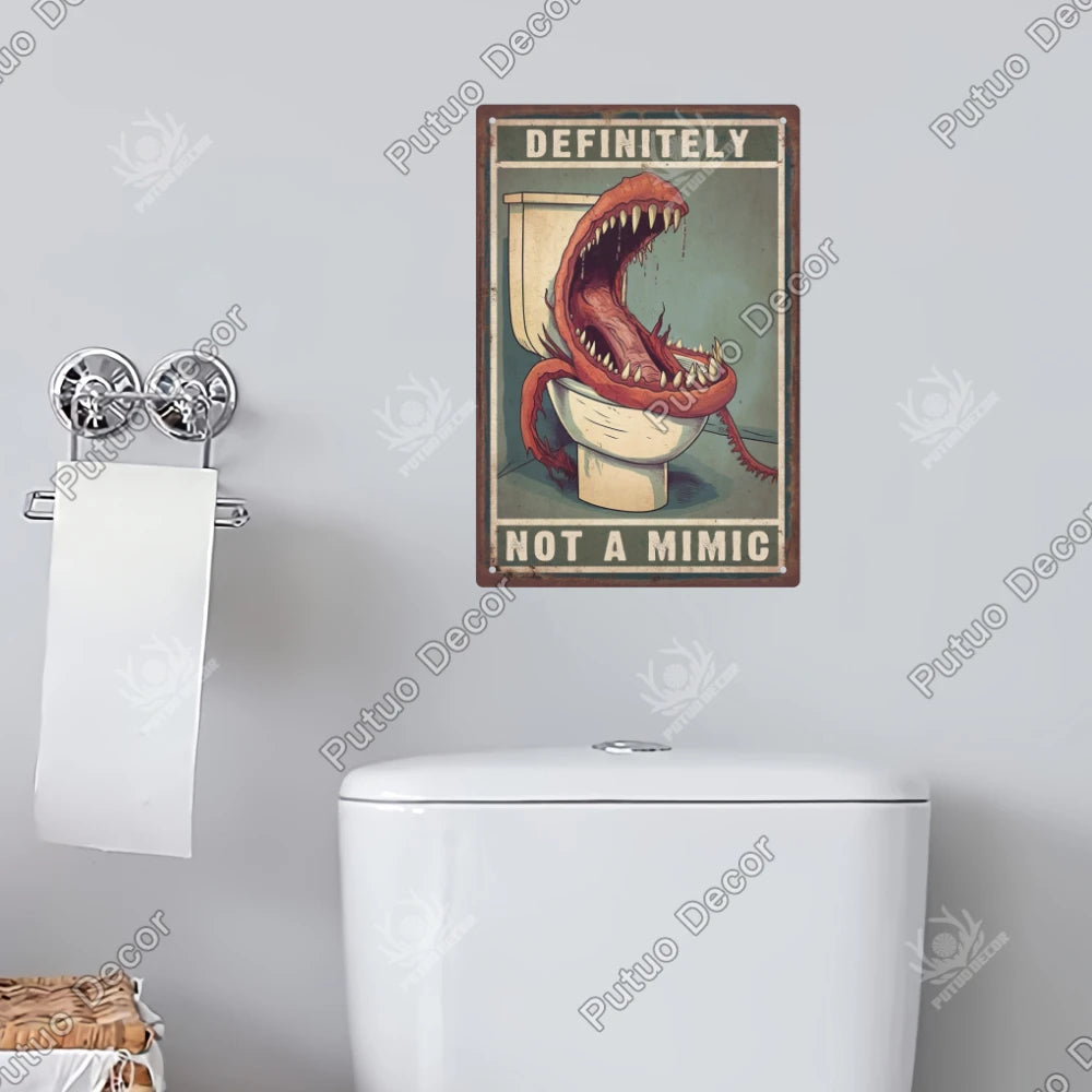 Funny Bathroom Decor Metal Signs