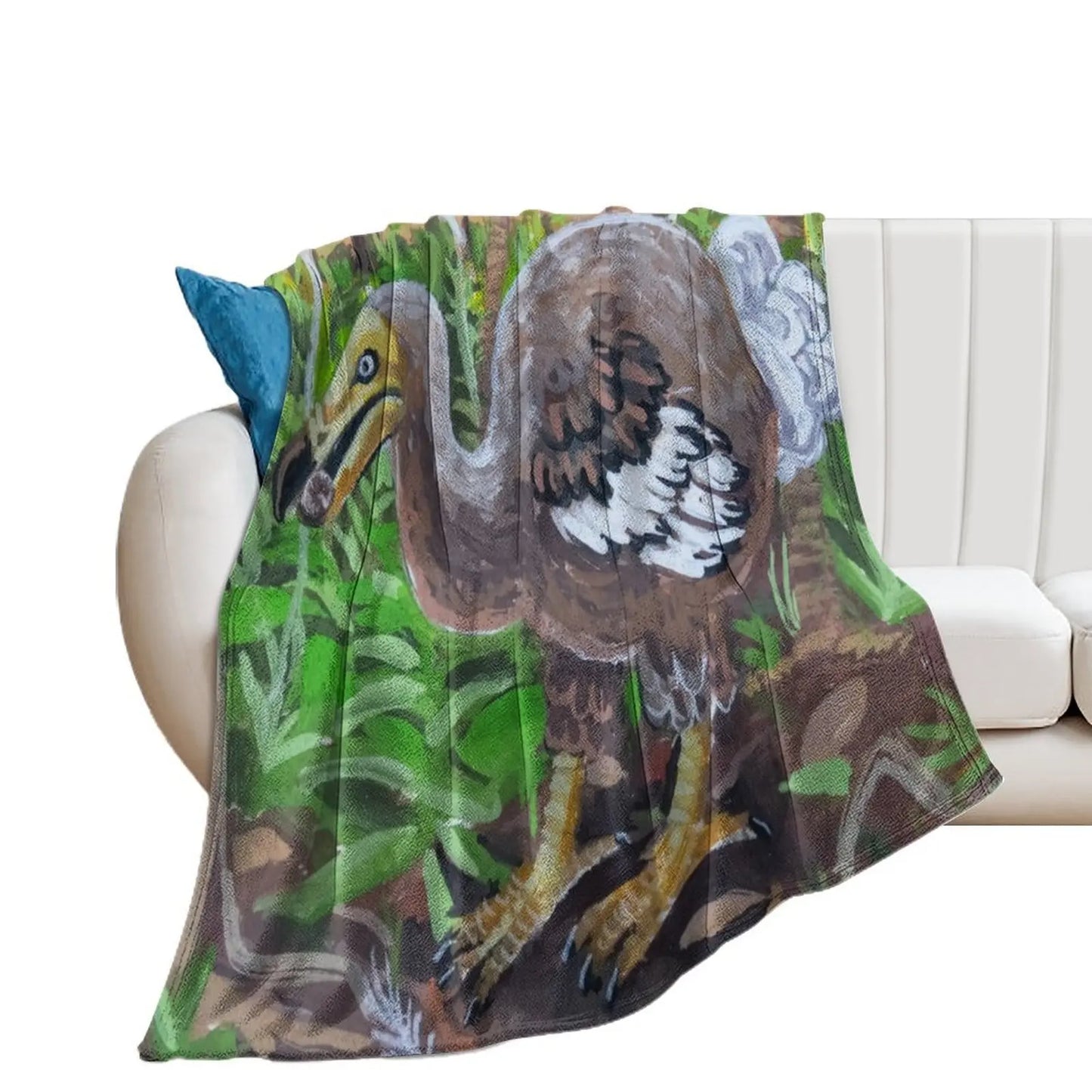 Dodo Gouache Painting Throw Blanket