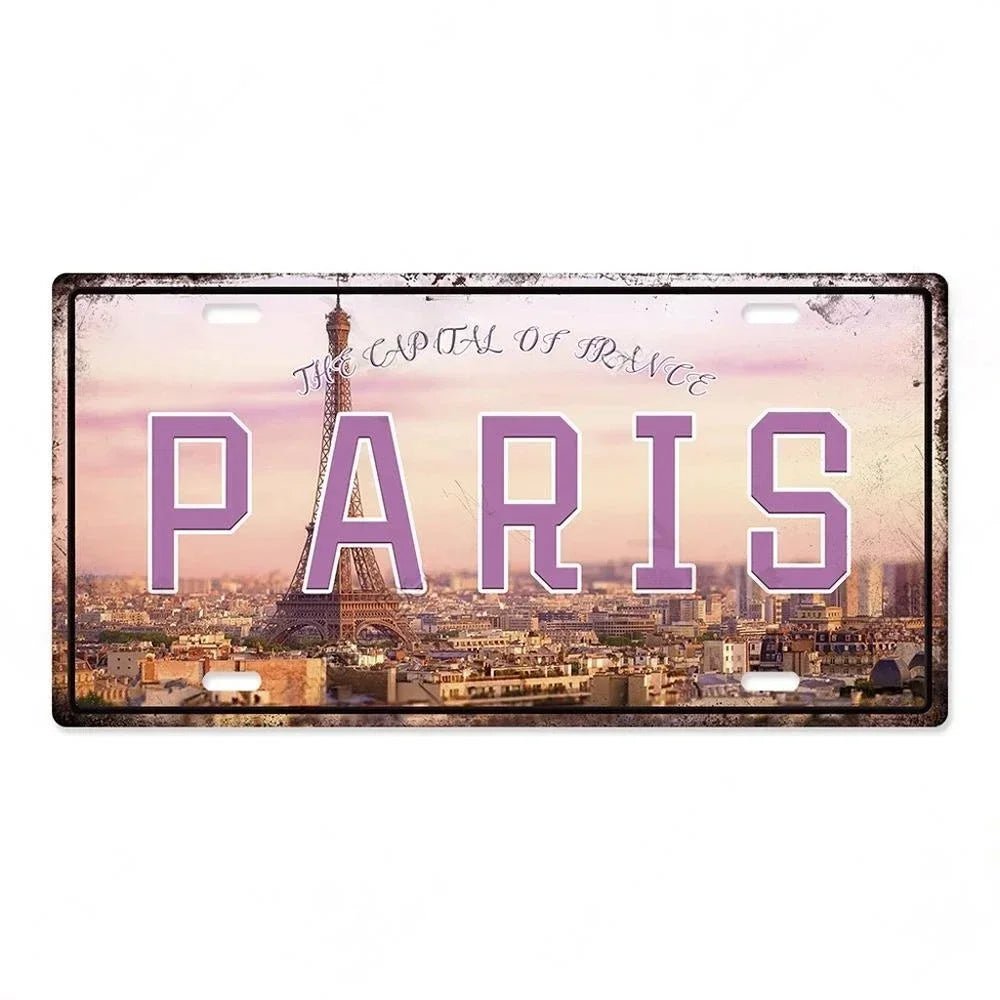 Capital City License Plate Metal Signs