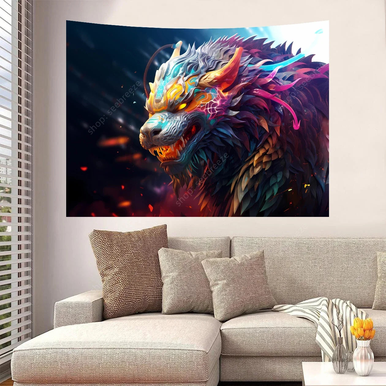 Dragon UV Reactive Tapestries
