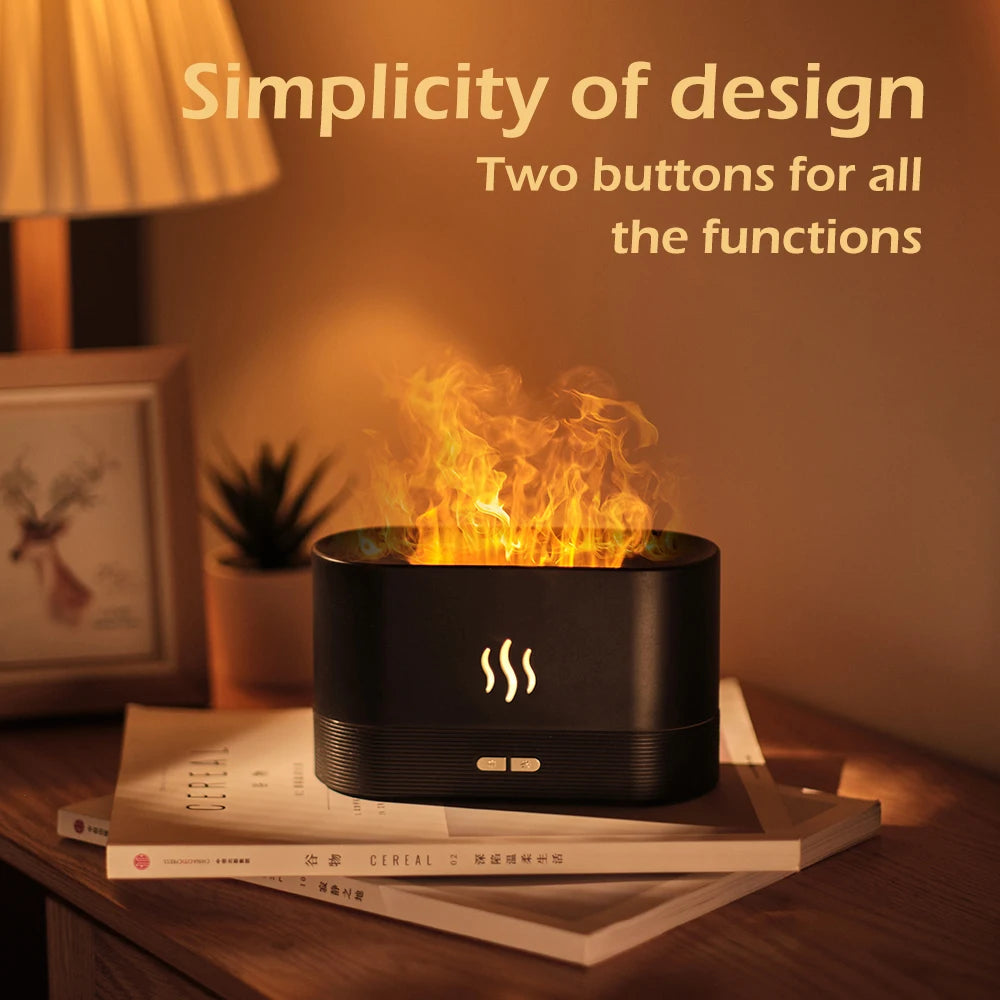 Flame Essential Oil Diffuser With LED