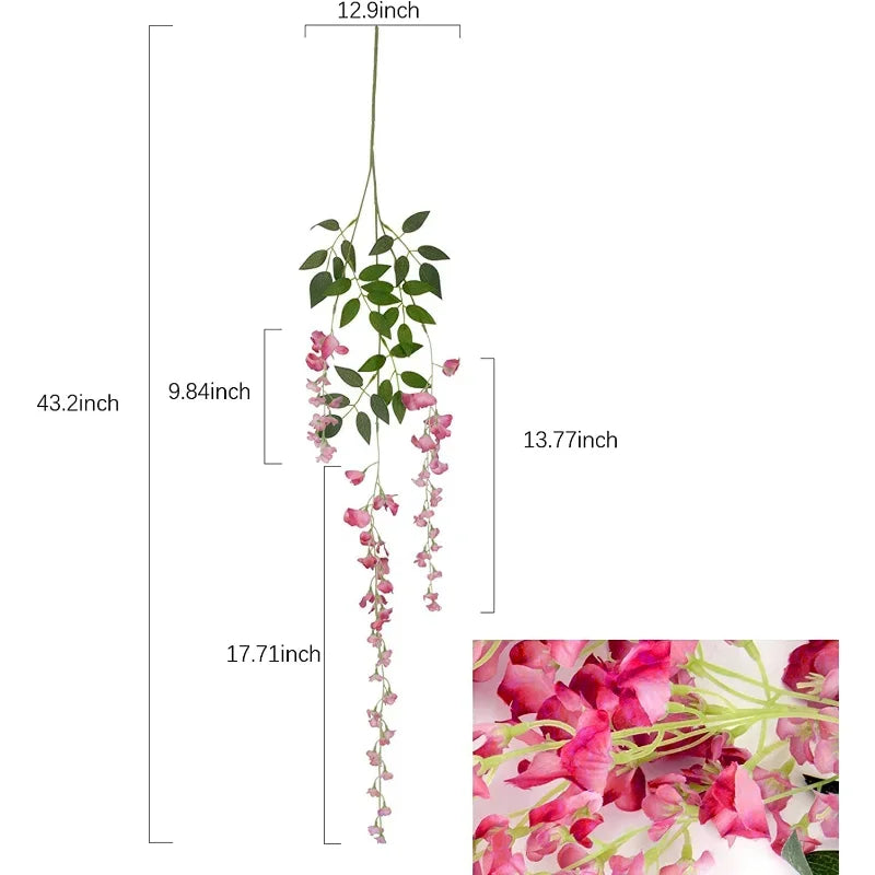 12pcs Artificial Wisteria Flowers